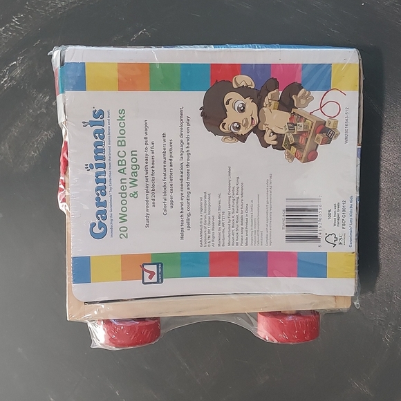 20 pc. Garanimals Wooden ABC Blocks & Wagon (NEW) - Picture 2 of 5